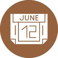 12 June Solid Circle Style Icon vector