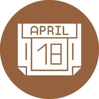 18 April Solid Circle Style Icon vector