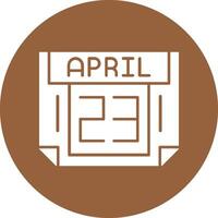 23 April Solid Circle Style Icon vector