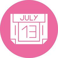 13 July Solid Circle Style Icon vector
