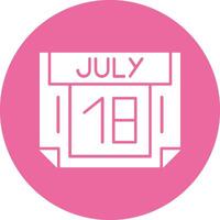 18 July Solid Circle Style Icon vector
