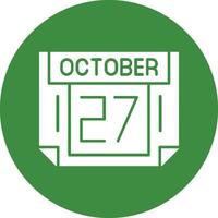 27 October Solid Circle Style Icon vector