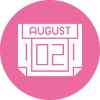 2 August Solid Circle Style Icon vector