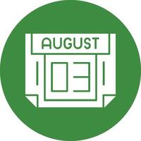 3 August Solid Circle Style Icon vector