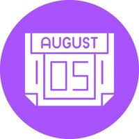 5 August Solid Circle Style Icon vector