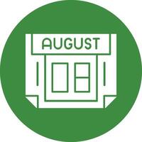 8 August Solid Circle Style Icon vector