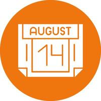 14 August Solid Circle Style Icon vector