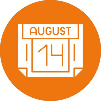 14 August Solid Circle Style Icon