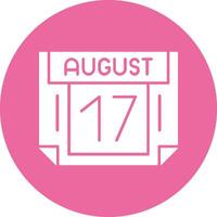 17 August Solid Circle Style Icon vector