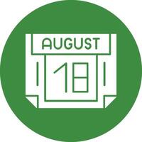 18 August Solid Circle Style Icon vector
