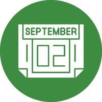 2 September Solid Circle Style Icon vector