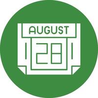 28 August Solid Circle Style Icon vector