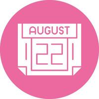 22 August Solid Circle Style Icon vector