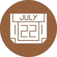 22 July Solid Circle Style Icon vector