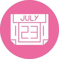 23 July Solid Circle Style Icon vector