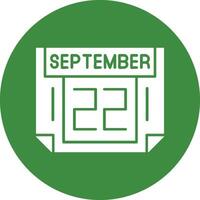 22 September Solid Circle Style Icon vector