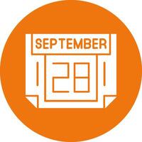 28 September Solid Circle Style Icon vector