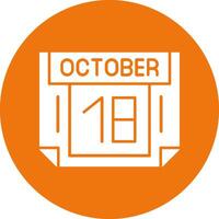 18 October Solid Circle Style Icon vector
