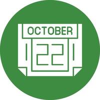 22 October Solid Circle Style Icon vector
