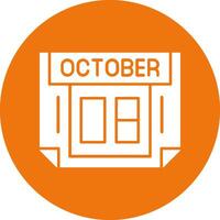 8 October Solid Circle Style Icon vector