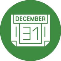 31 December Solid Circle Style Icon vector