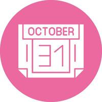 31 October Solid Circle Style Icon vector
