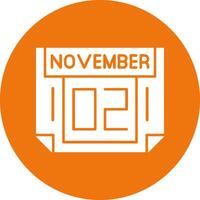 2 November Solid Circle Style Icon vector