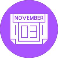 3 November Solid Circle Style Icon vector