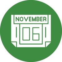 6 November Solid Circle Style Icon vector