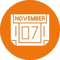 7 November Solid Circle Style Icon vector