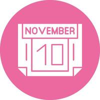 10 November Solid Circle Style Icon vector
