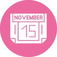 15 November Solid Circle Style Icon vector