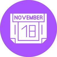 18 November Solid Circle Style Icon vector