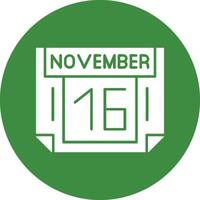 16 November Solid Circle Style Icon vector