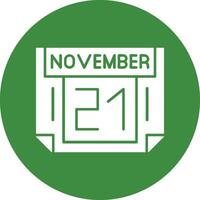 21 November Solid Circle Style Icon vector