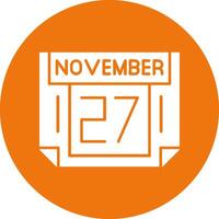 27 November Solid Circle Style Icon vector