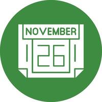 26 November Solid Circle Style Icon vector