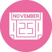 25 November Solid Circle Style Icon vector
