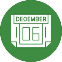 6 December Solid Circle Style Icon vector