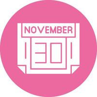 30 November Solid Circle Style Icon vector