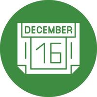 16 December Solid Circle Style Icon vector
