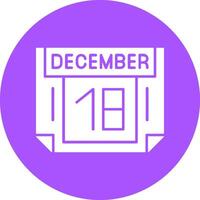 18 December Solid Circle Style Icon vector