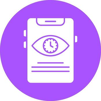 Screen timeout Solid Circle Style Icon vector