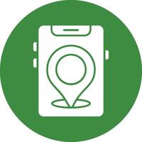 Location Solid Circle Style Icon vector