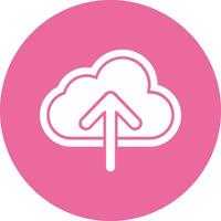 Cloud upload Solid Circle Style Icon vector