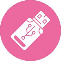 USB Solid Circle Style Icon vector