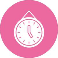 Clock Solid Circle Style Icon vector