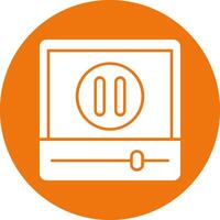 Pause Solid Circle Style Icon vector