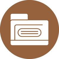 Folder Solid Circle Style Icon vector