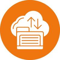 Cloud storage Solid Circle Style Icon vector